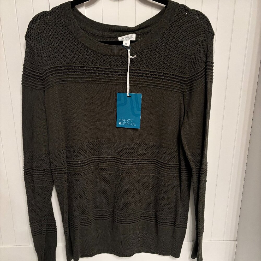 Market and Spruce Rowan Textured Cotton Blend Sweater